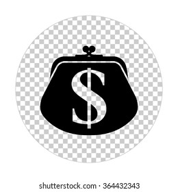 wallet -  black vector icon
