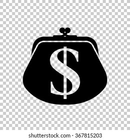 wallet  - black vector icon