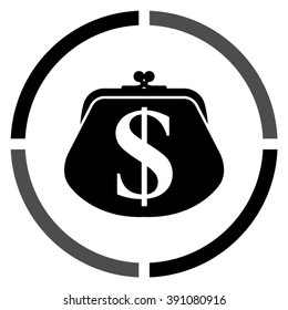 wallet  - black vector icon