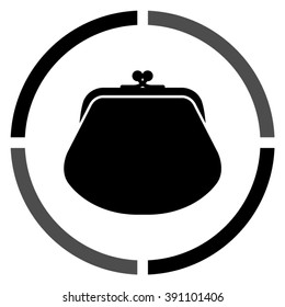 wallet  - black vector icon