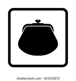 wallet  - black vector icon