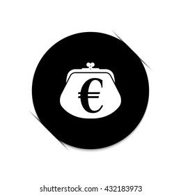 wallet  - black vector icon