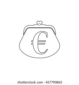 wallet -  black vector icon