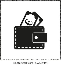 Wallet  - black vector icon