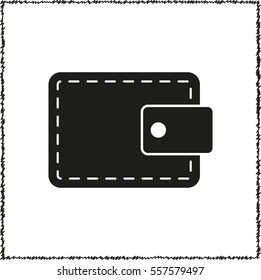Wallet  - black vector icon