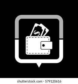 Wallet  - black vector icon