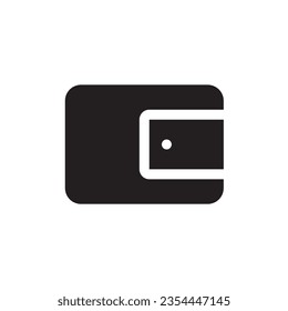 Wallet black and white icon isolated on white background use in e commerce websites ans application