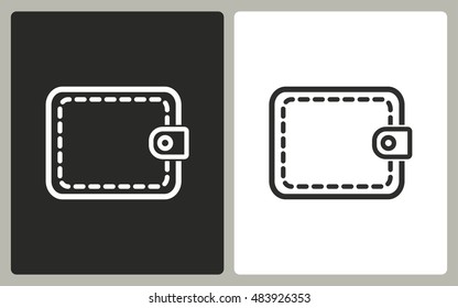 Wallet - black and white icons. Vector illustration.