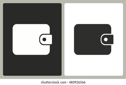 Wallet - black and white icons. Vector illustration.