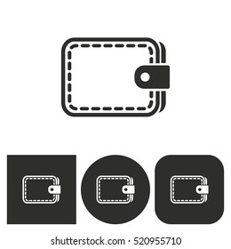 Wallet - black and white icons. Vector illustration.