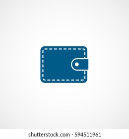 Wallet Blue Flat Icon On White Background