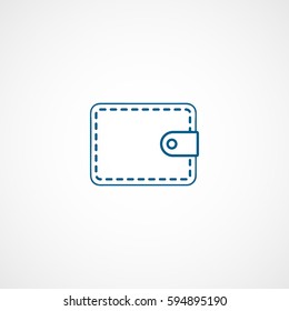 Wallet Blue Line Icon On White Background