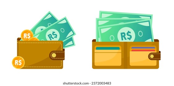 Cartera con dinero real brasileño