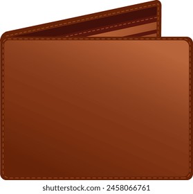 Cartera en color marrón con ilustración de vista frontal