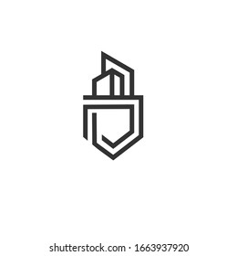 wallet and building design logo