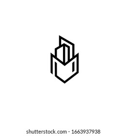 logotipo de diseño de cartera y edificio