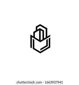 wallet and building design logo