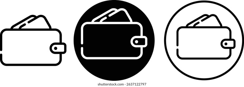 wallet card cash icon vector illustration.