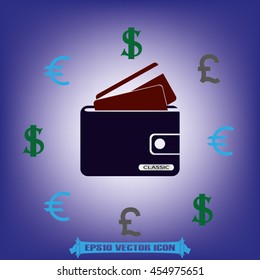 Wallet and card icon vector illustration EPS 10.