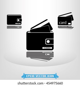 Wallet and card icon vector illustration EPS 10.