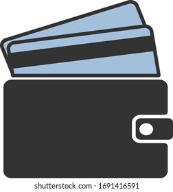 wallet. Card illustration. Cash vector. Eps 10