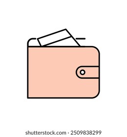 Wallet with cards icon on white background. Simple Wallet icon. Editable wallet, cash payment vector icon. Part of a big icon set family. Vector illustration. Eps file 39.