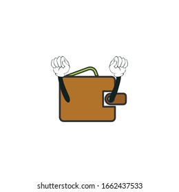 wallet cartoon characters design with white background. you can use for stickers, pins, mascot or patches