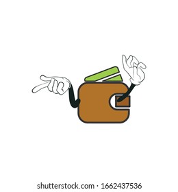 wallet cartoon characters design with white background. you can use for stickers, pins, mascot or patches
