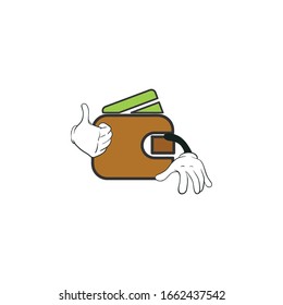 wallet cartoon characters design with white background. you can use for stickers, pins, mascot or patches