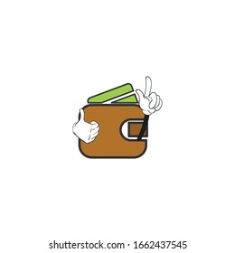 wallet cartoon characters design with white background. you can use for stickers, pins, mascot or patches