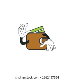 wallet cartoon characters design with white background. you can use for stickers, pins, mascot or patches