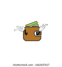 wallet cartoon characters design with white background. you can use for stickers, pins, mascot or patches
