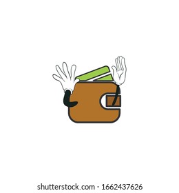 wallet cartoon characters design with white background. you can use for stickers, pins, mascot or patches