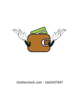 wallet cartoon characters design with white background. you can use for stickers, pins, mascot or patches
