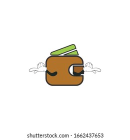 caricaturas de caricatura de monedero de fondo blanco. se puede utilizar para pegatinas, pasadores, mascotas o parches