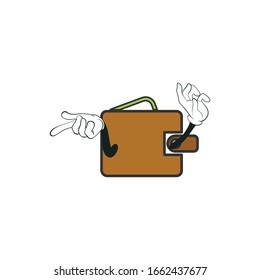 caricaturas de caricatura de monedero de fondo blanco. se puede utilizar para pegatinas, pasadores, mascotas o parches