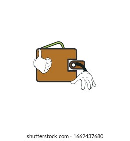 wallet cartoon characters design with white background. you can use for stickers, pins, mascot or patches