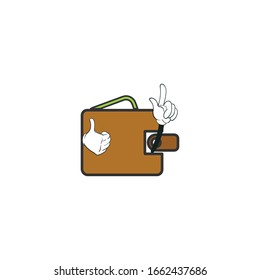 wallet cartoon characters design with white background. you can use for stickers, pins, mascot or patches