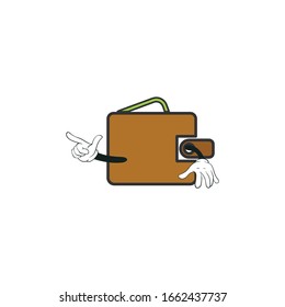 caricaturas de caricatura de monedero de fondo blanco. se puede utilizar para pegatinas, pasadores, mascotas o parches