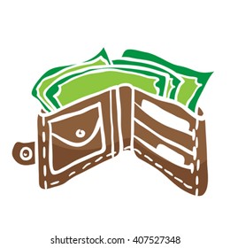 wallet cartoon illustration