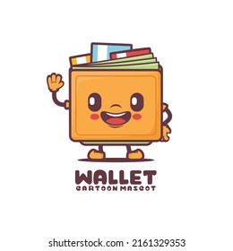 wallet cartoon mascot illustration vector. isolated on a white background