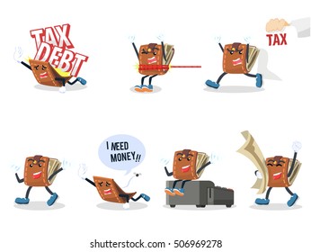 wallet cartoon set illustration design