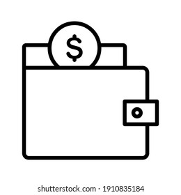 Wallet, cash, money icon vector image. Can also be used for Finance and Money. Suitable for use on web apps, mobile apps and print media.