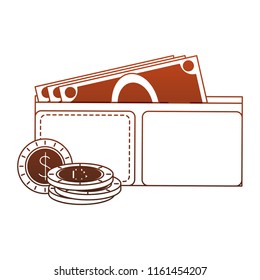 Wallet with cash red lines