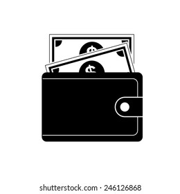  wallet with cash vector 