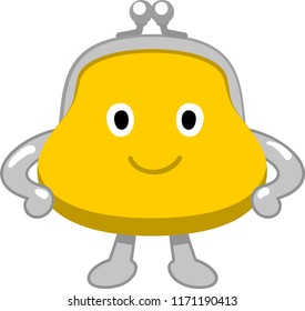 Wallet character putting hands on waist