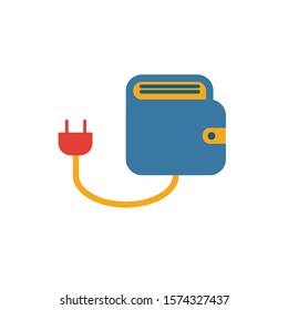 Wallet Charge flat icon. Colored simple element from medicine collection for infographics, web design and more.