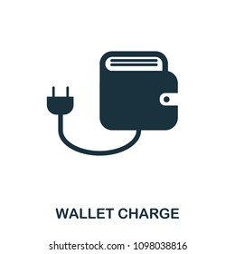 Wallet Charge icon. Flat style icon design. UI. Illustration of wallet charge icon. Pictogram isolated on white. Ready to use in web design, apps, software, print