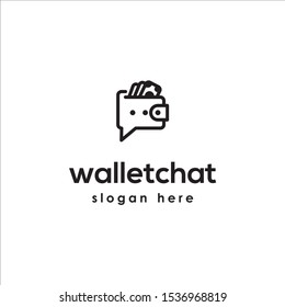 wallet chat logo design vector