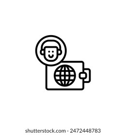 icono e ilustración de contorno de cliente de cartera